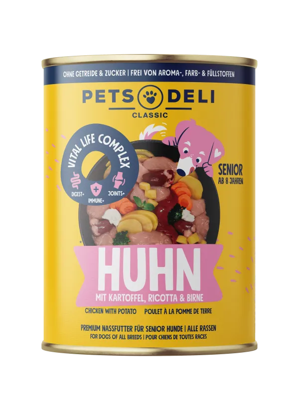 Pets Deli Senior Huhn mit Kartoffel, Ricotta & Birne 400g